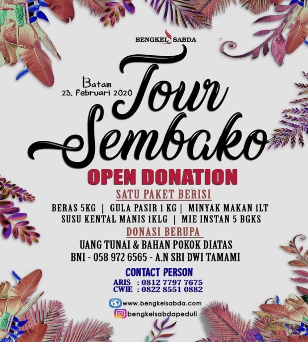 Tour Sembako Batam Donasi untuk Tuna Wisma bersama Bengkel Sabda
